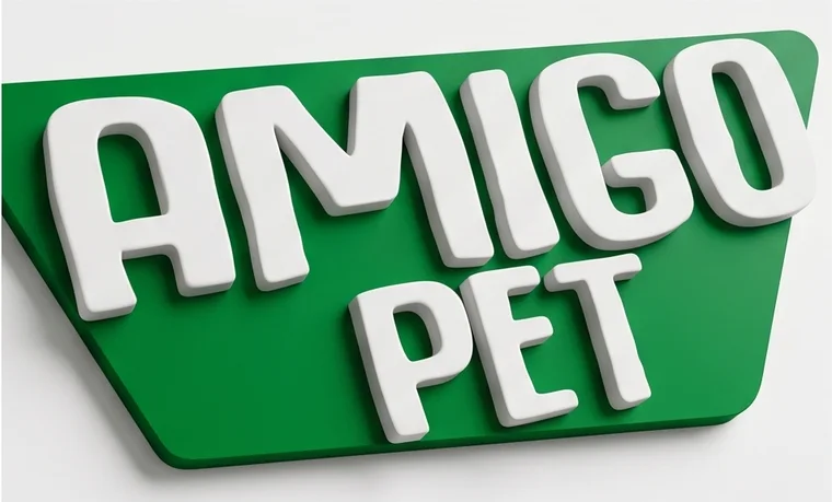 Letras em relevo do letreiro da Clínica Amigo Pet
