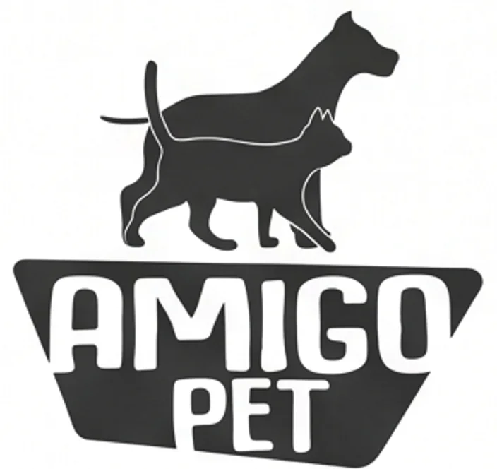 Versão monocromática do logotipo da Clínica Amigo Pet