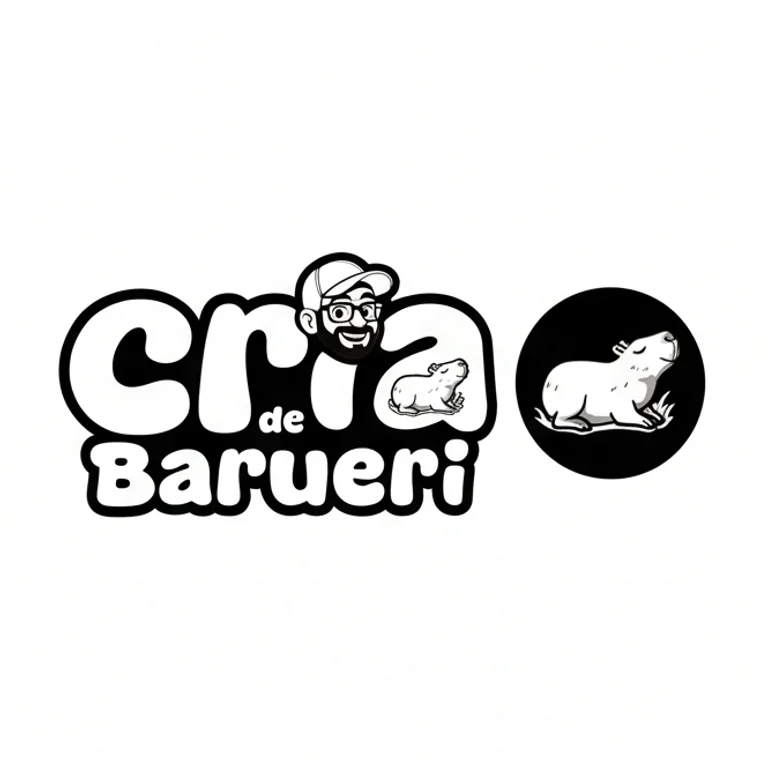 Logotipo da Cria de Barueri em negativo e o símbolo da capivara