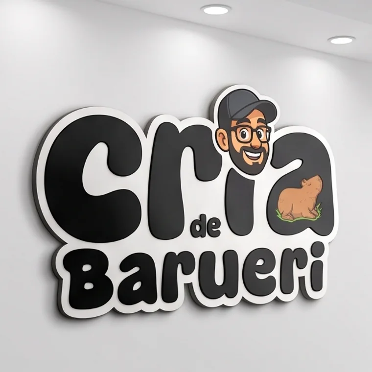 Logotipo em relevo da Cria de Barueri