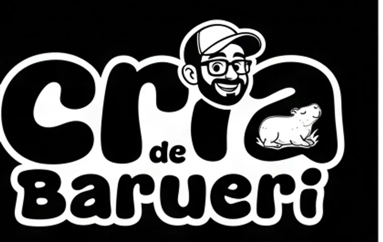 Versão negativa do logotipo da Cria de Barueri, em branco sobre preto