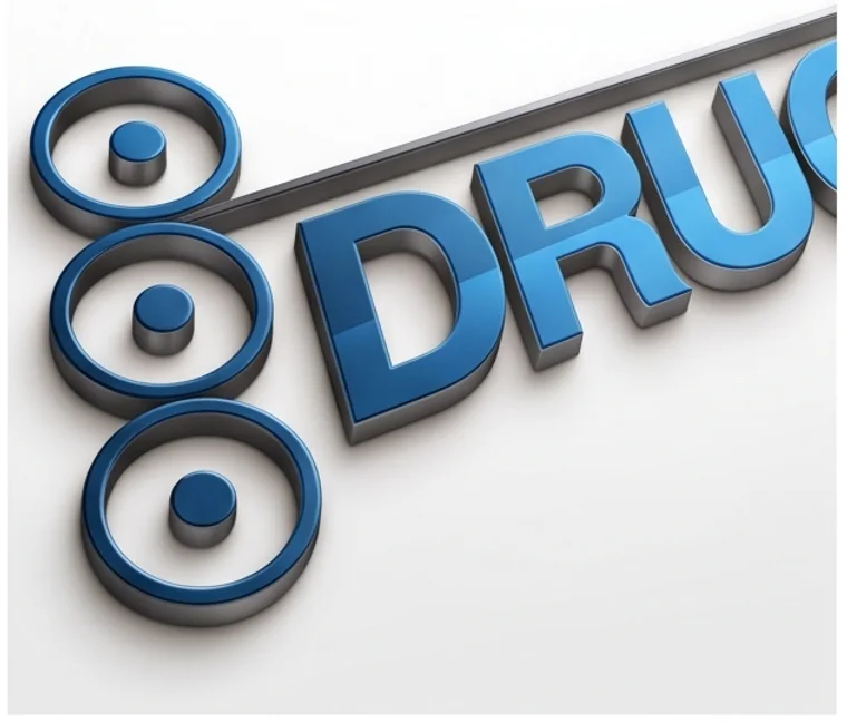 Letras em relevo do letreiro da DruckService