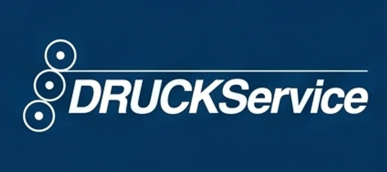 Versão negativa do logotipo da DruckService, em branco sobre azul