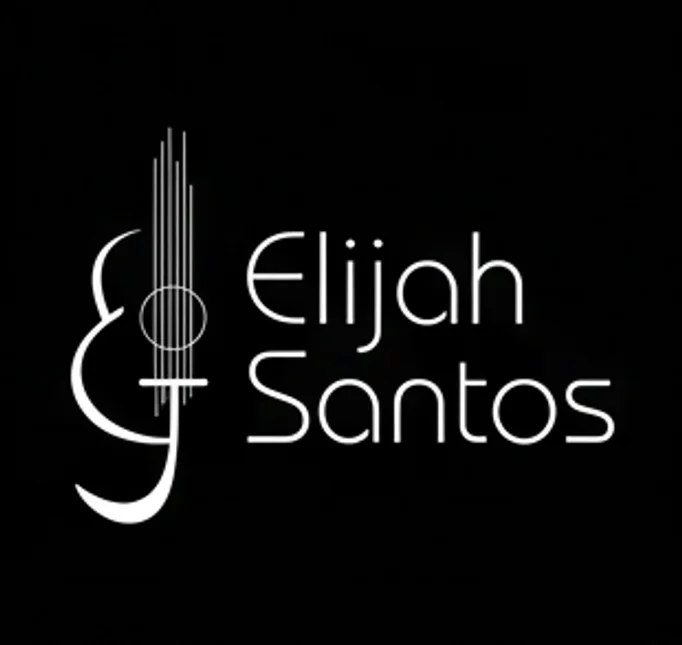 Logotipo de Elijah Santos em branco sobre preto