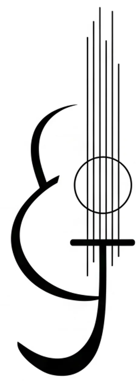 Símbolo de Elijah Santos, a silhueta do violão