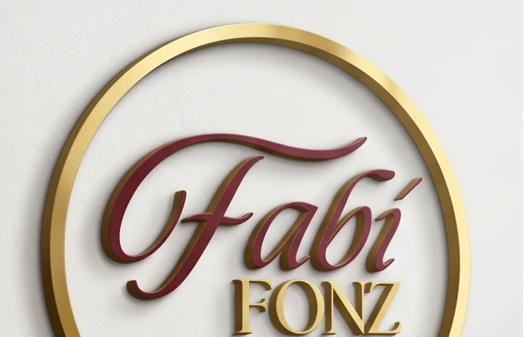 Selo em relevo da Fabí Fonz com borda dourada