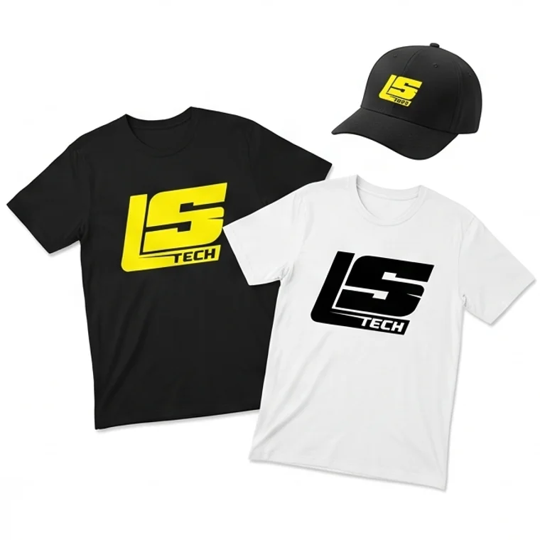 Uniforme da LS Tech — camisetas e boné