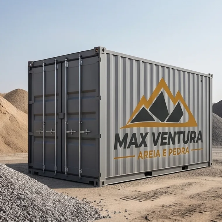 Container da Max Ventura com a marca aplicada