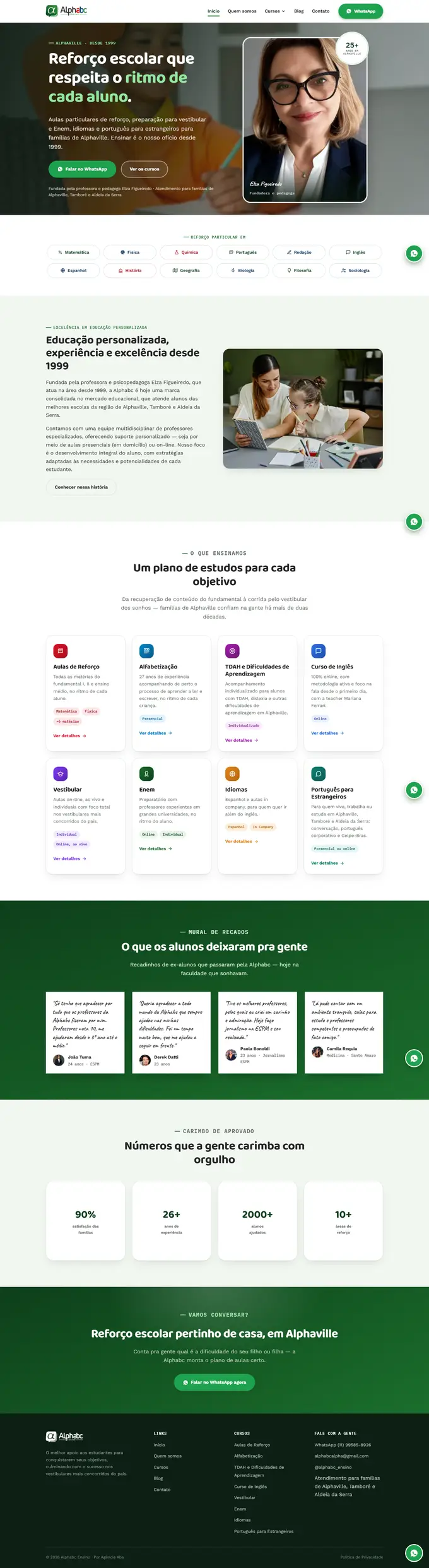 Site da Alphabc Ensino desenvolvido pela Agência Aba