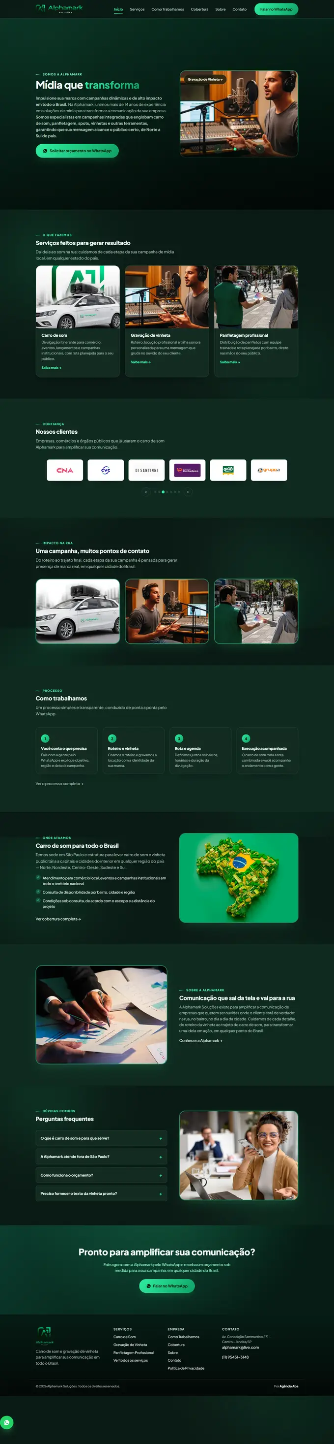 Site da Alphamark desenvolvido pela Agência Aba