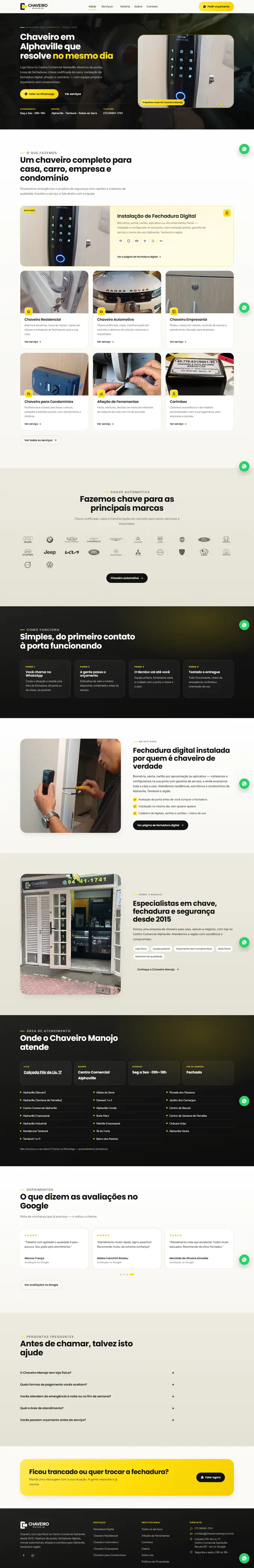 Site da Chaveiro Manojo desenvolvido pela Agência Aba