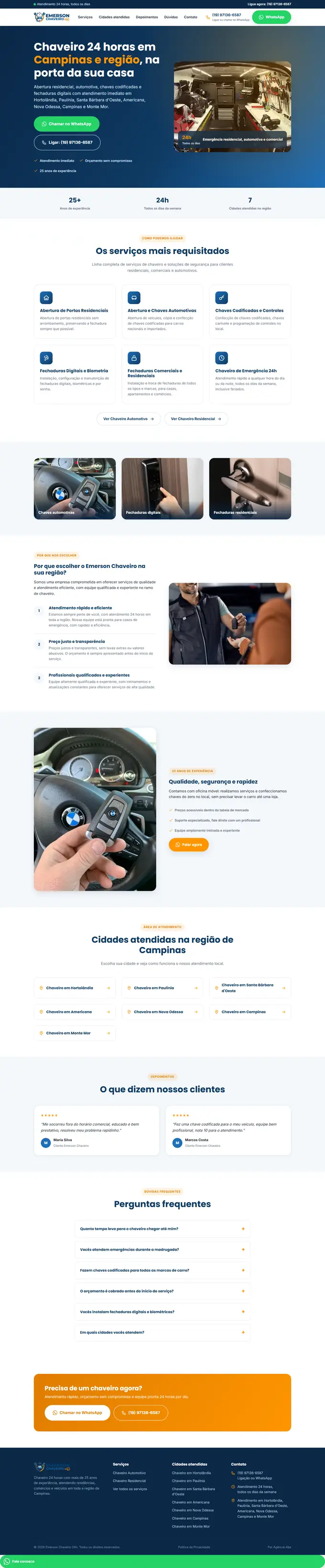Site da Emerson Chaveiro desenvolvido pela Agência Aba