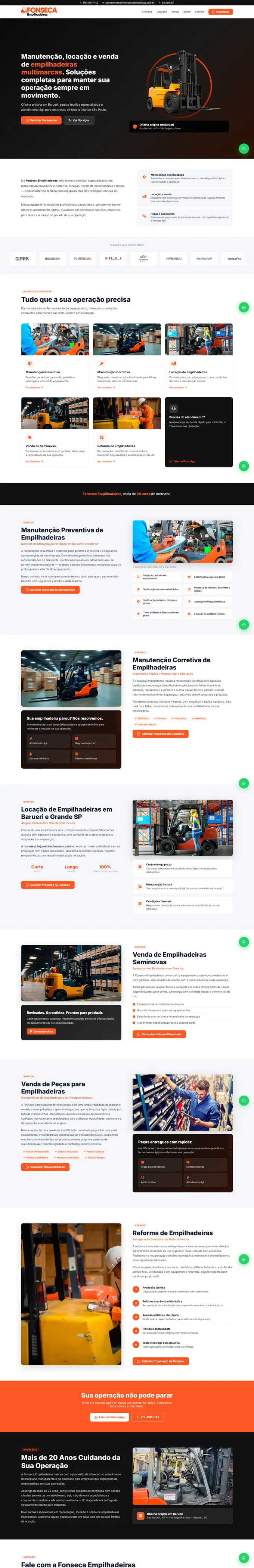 Site da Fonseca Empilhadeiras desenvolvido pela Agência Aba