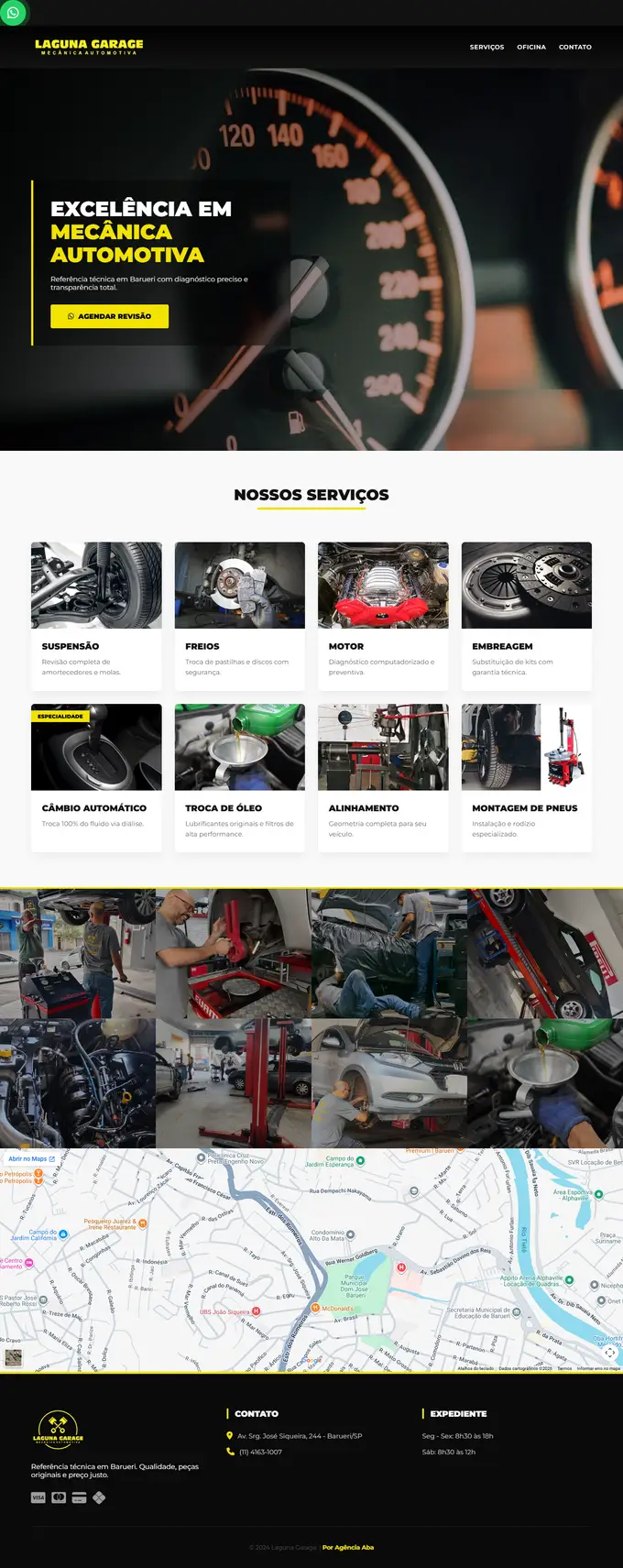 Site da Laguna Garage desenvolvido pela Agência Aba
