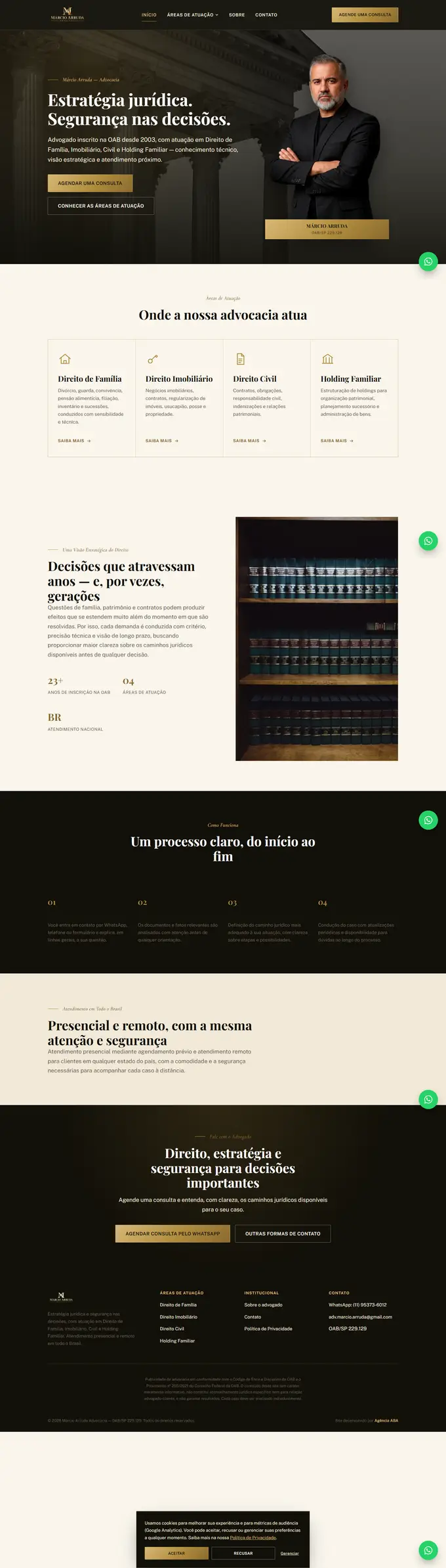 Site da Márcio Arruda Advocacia desenvolvido pela Agência Aba