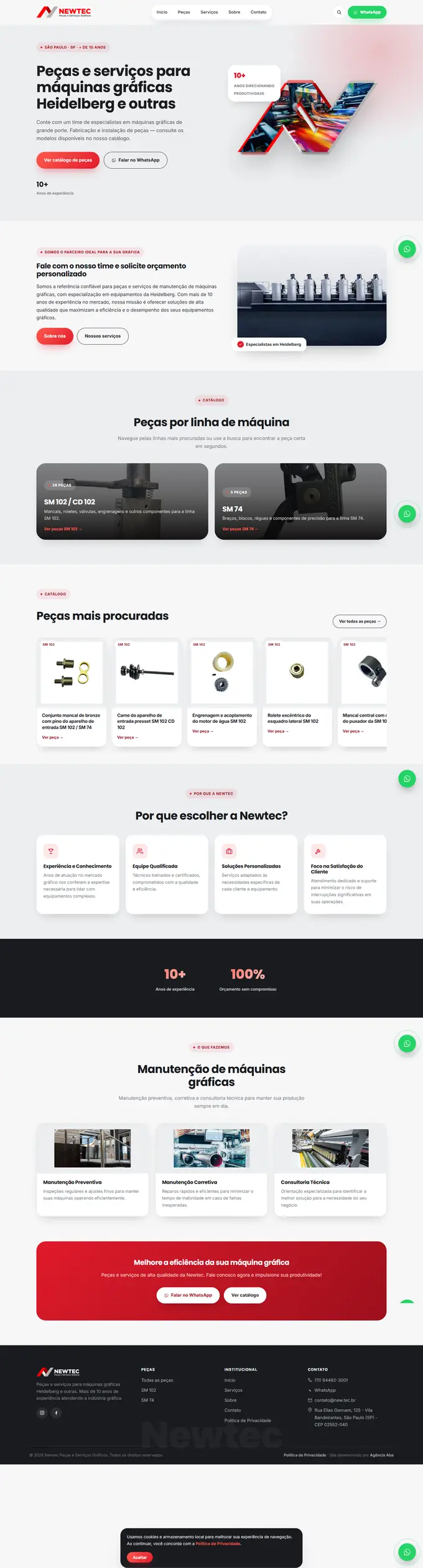 Site da Newtec desenvolvido pela Agência Aba
