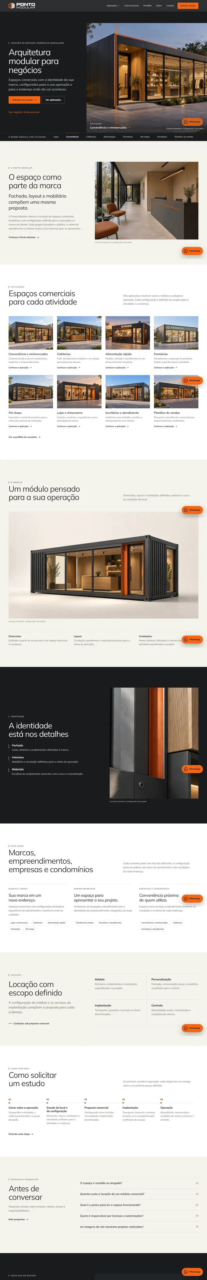 Site da Ponto Modular desenvolvido pela Agência Aba