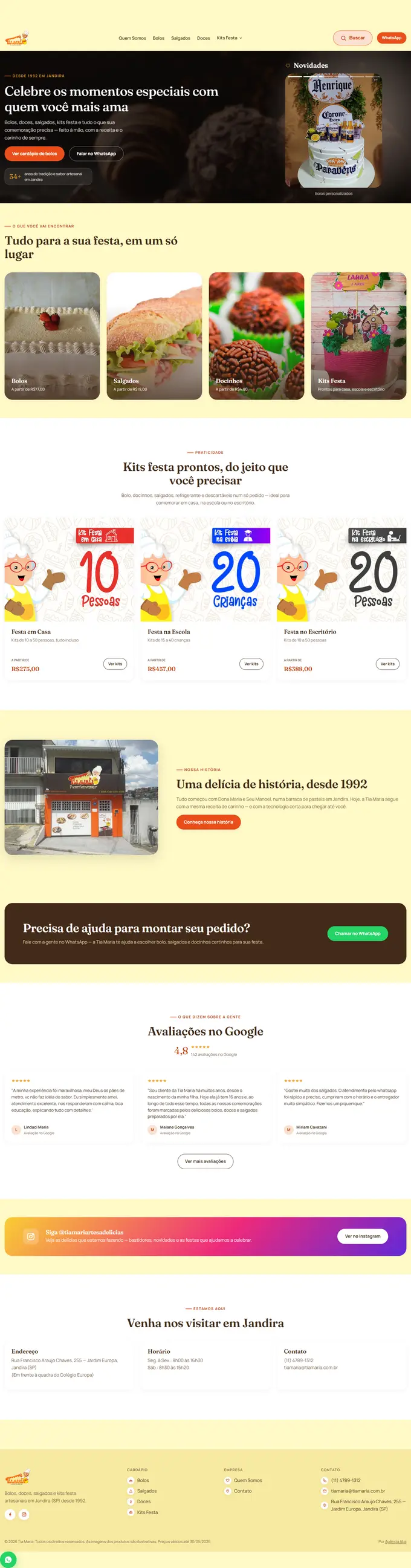 Site da Tia Maria desenvolvido pela Agência Aba